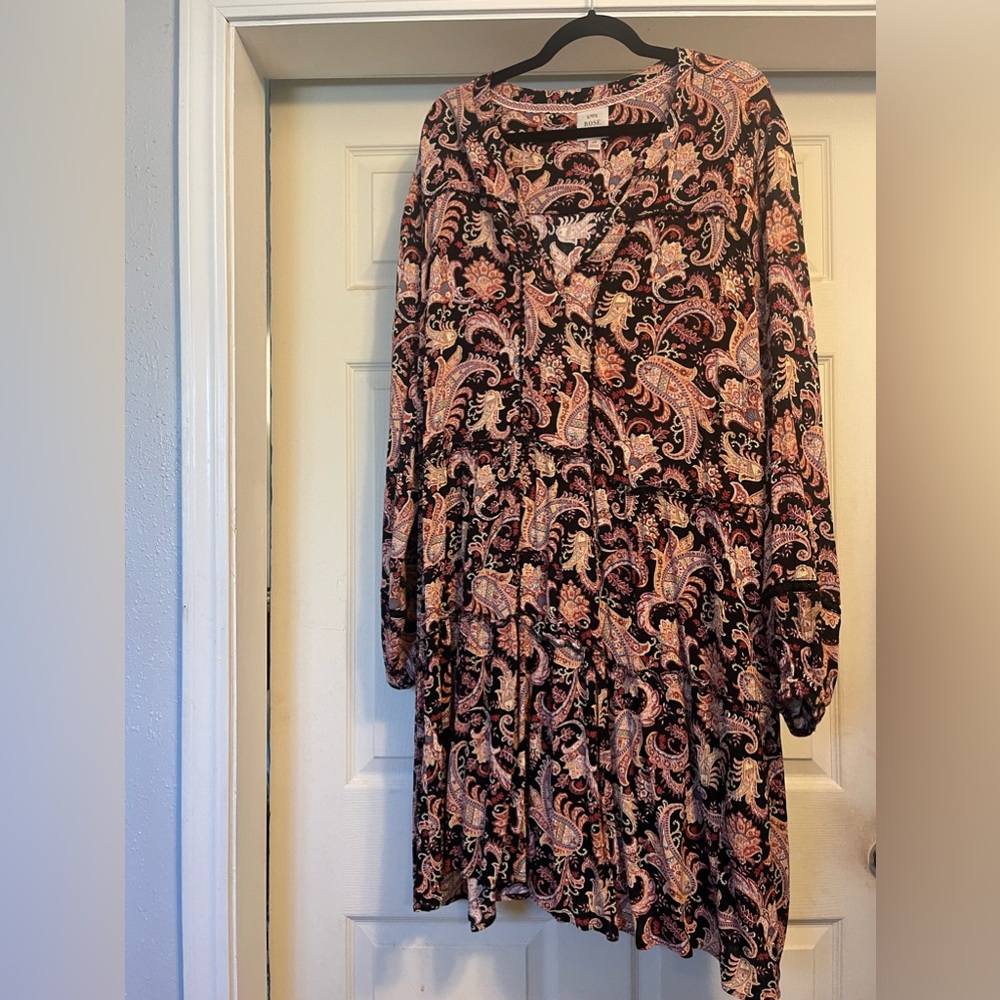 Knox Rose Paisley Dress with Long Sleeves 2X